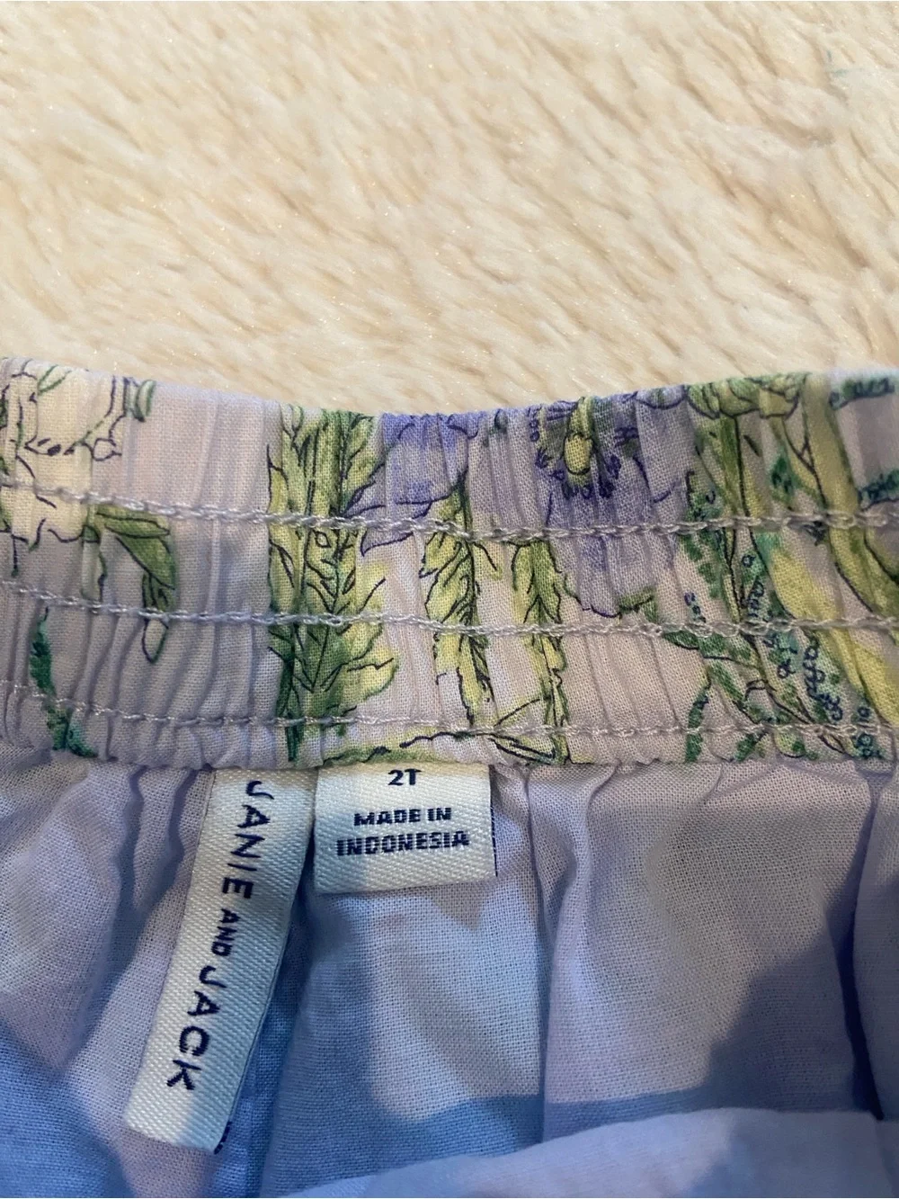 Janie and Jack Toddler Girls Floral Shorts 2T Purple Cotton